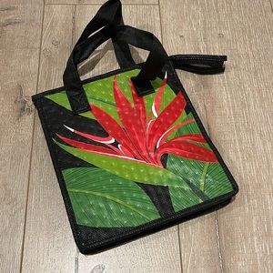 Reusable insulated bird of paradise tote bag